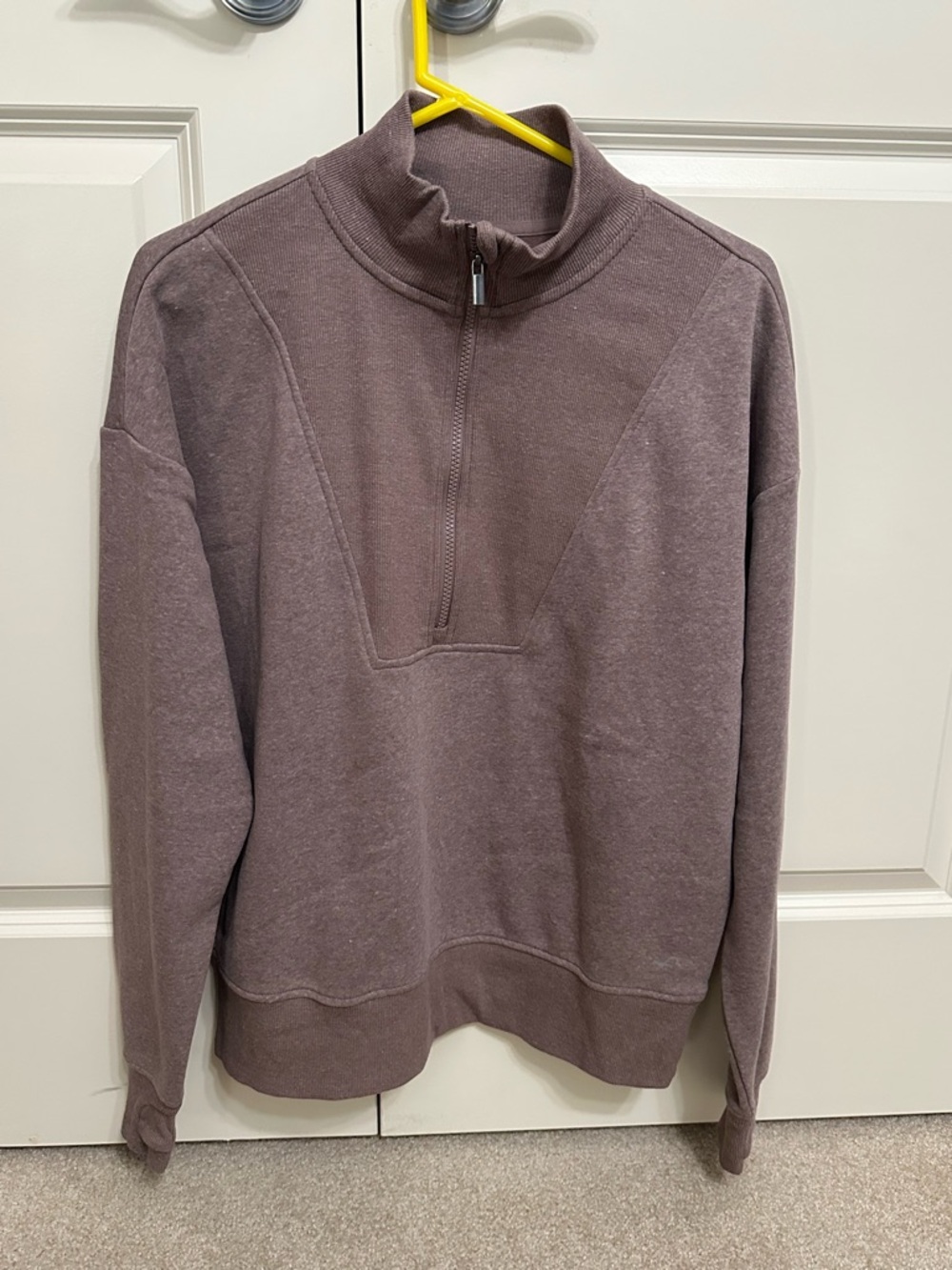 Women’s Half-Zip Pullover Sweater - light Heather brown
